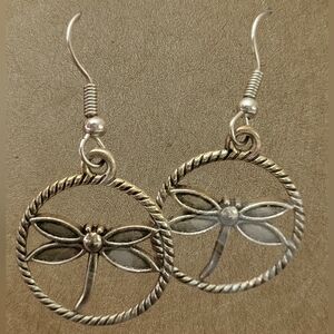 Dragonfly Twisted Hoop Earrings